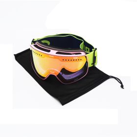 Double Italian Anti-fog Tablet Eye Protection Ski Glasses (Option: Pink-Cloth bag)