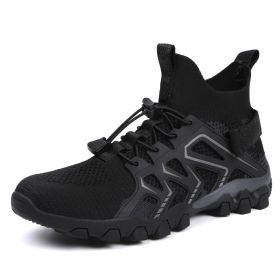 Men's And Women's Fashion Outdoor Hiking Shoes (Option: 9235Black-35)