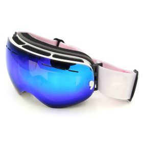 Double layer anti fog skiing mirror (Color: Blue)