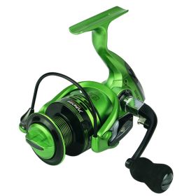 Xf1000-7000 Fishing Wheel Fishing Wheel Fishing Reel Reel For Telescopic Fishing Rod Metal Rocker Arm Gapless Fishing Gear Factory (Option: Green-XF5000)