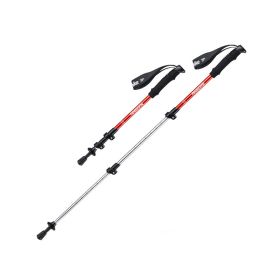 Family Children's Outdoor Trekking Poles With Three Sections (Option: Girls big red 50to100CM)