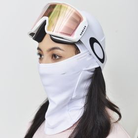 Velvet Windproof Ski Head Cover Protective Mask (Option: White-S)