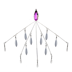 Group Attack Fishing Set Lure Bait 20.5g 10.5cm 5 Colors Attack Fishing Set Metal (Color: Purple)