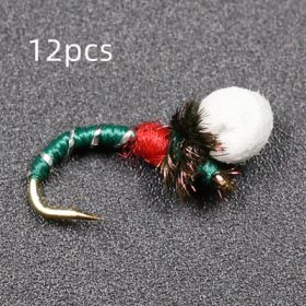 Floating Foam Nymph Hook Stream Water (Option: Blackish green-12PCS)