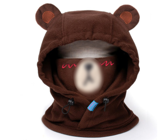 Ski Protection Helmet Hat Head Cover Brown Bear Rabbit White Bear Cartoon (Option: 3style)