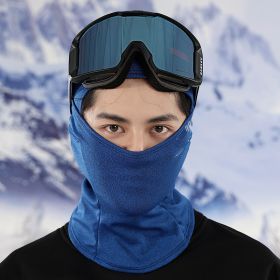 Velvet Windproof Ski Head Cover Protective Mask (Option: Deep Blue Snowflake87-S)