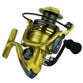 Xf1000-7000 Fishing Wheel Fishing Wheel Fishing Reel Reel For Telescopic Fishing Rod Metal Rocker Arm Gapless Fishing Gear Factory (Option: Yellow-XF4000)