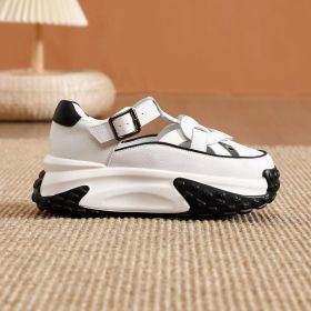 Women's Fashion Hollowed-out Breathable Platform Sandals (Option: White-38)