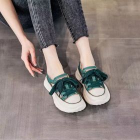 Women's Fashion Casual Platform Hollow Out Tied Sandals (Option: Green-38)